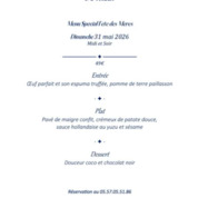 Menu de la fête des mères au Saint-Martial